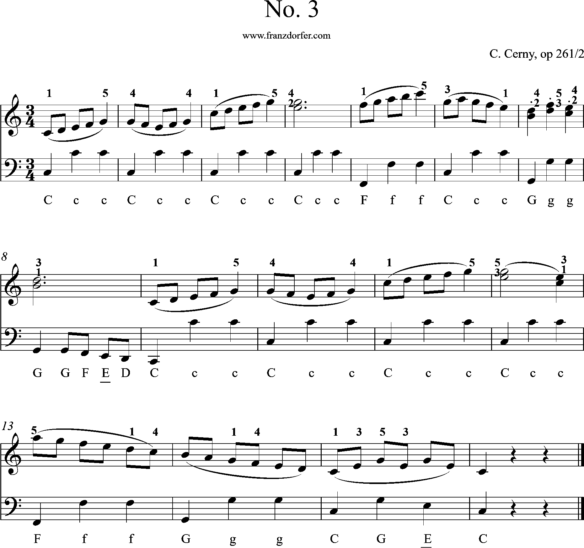 Akkordeon Etüde No-3, Czerny op 261